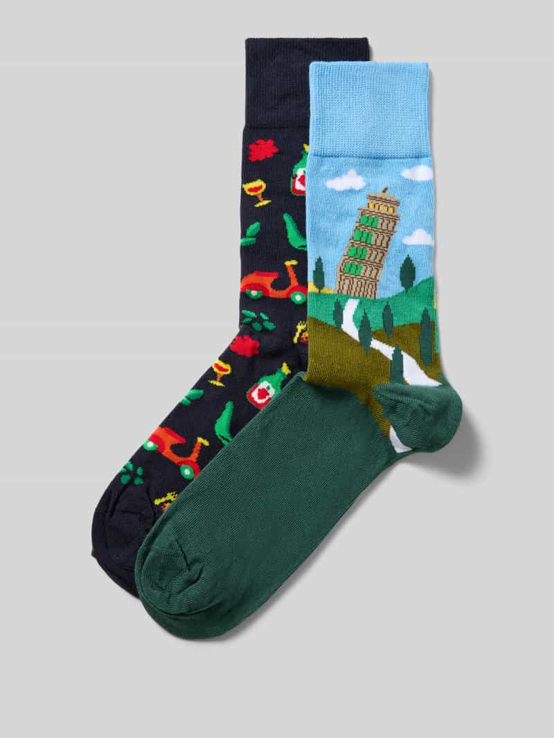 Skarpety z elastycznymi, prążkowanymi ściągaczami w zestawie 2 szt.