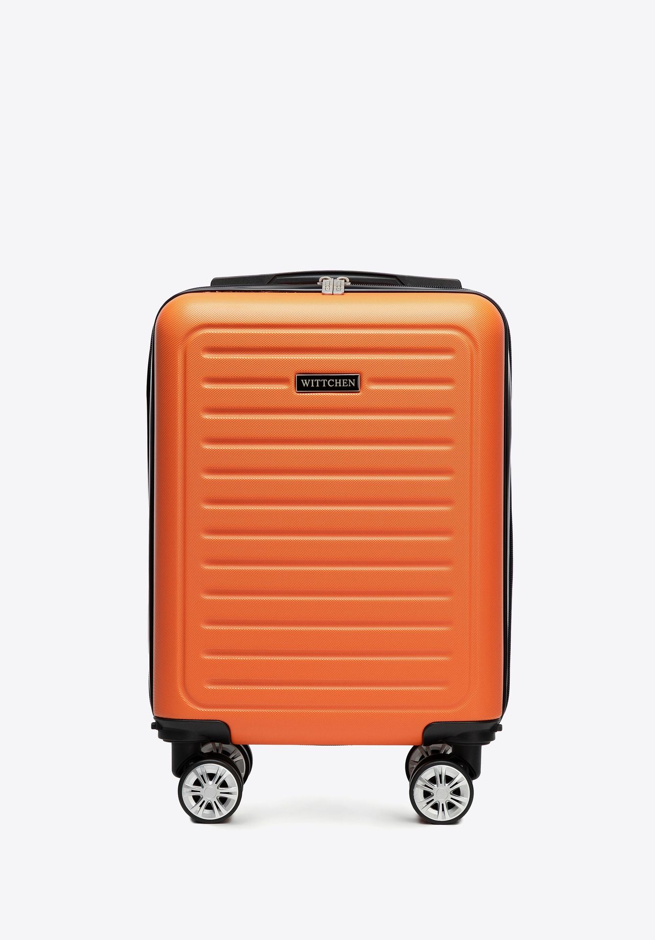 Walizka kabinowa z ABS-u z odpinanymi kółkami pomarańczowa