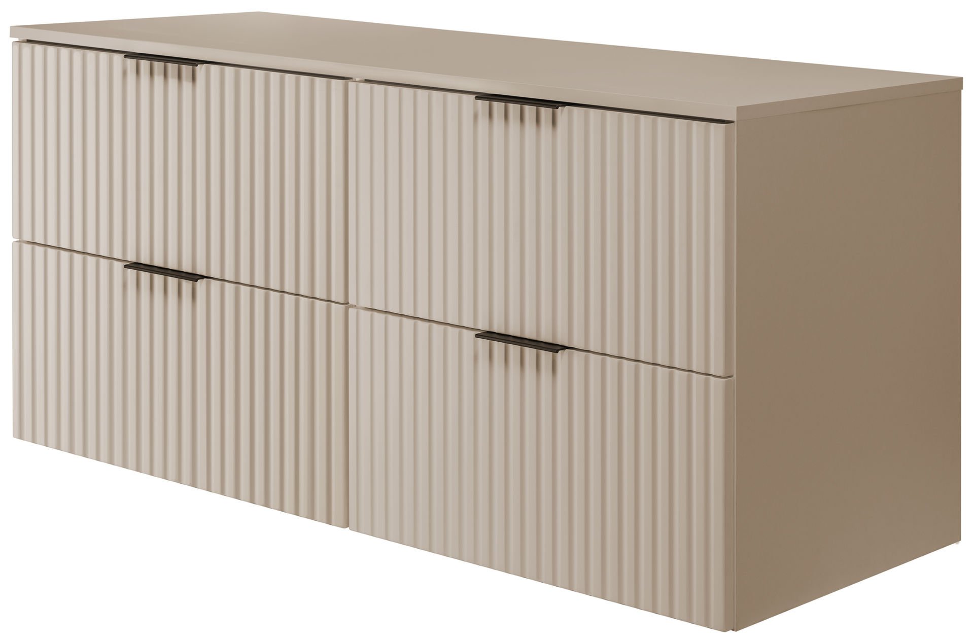 Zestaw mebli łazienkowych Rodan Flow z szafkami podumywalkowymi 60 cm z blatem 120 cm kaszmir