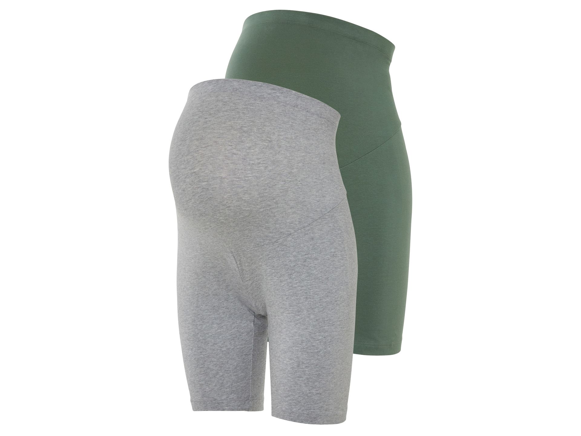 esmara® Kolarki ciążowe z biobawełną, 2 pary (Zielony/ szary, XS (32/34))