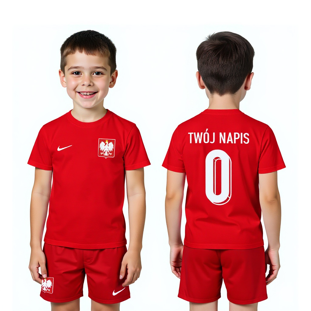 NIKE Strój piłkarski Dziecięcy Polska TWÓJ NAPIS Lewandowski 9 Reprezentacja