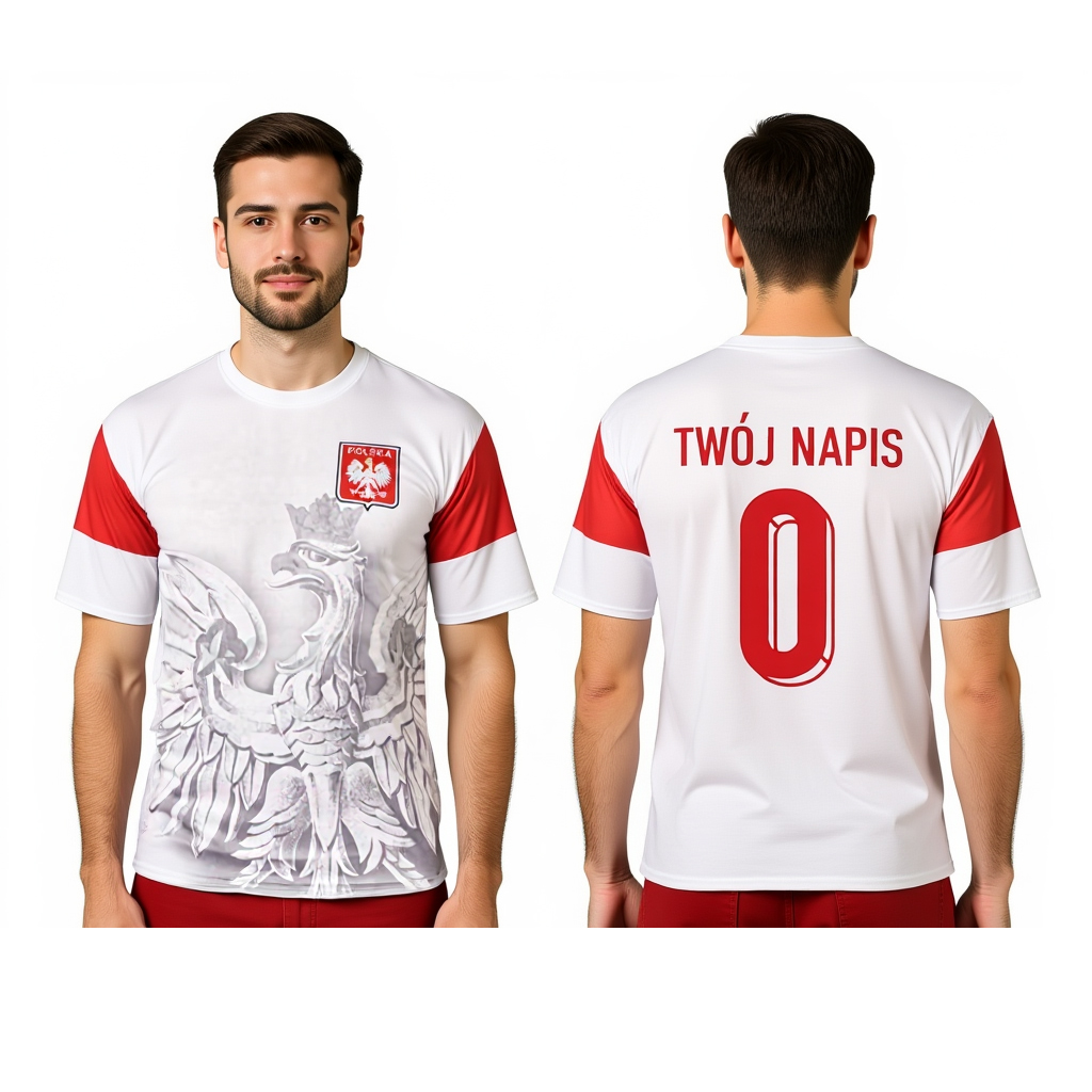 POLSKA TWÓJ NAPIS Koszulka Kibica Reprezentacji ORZEŁ męska