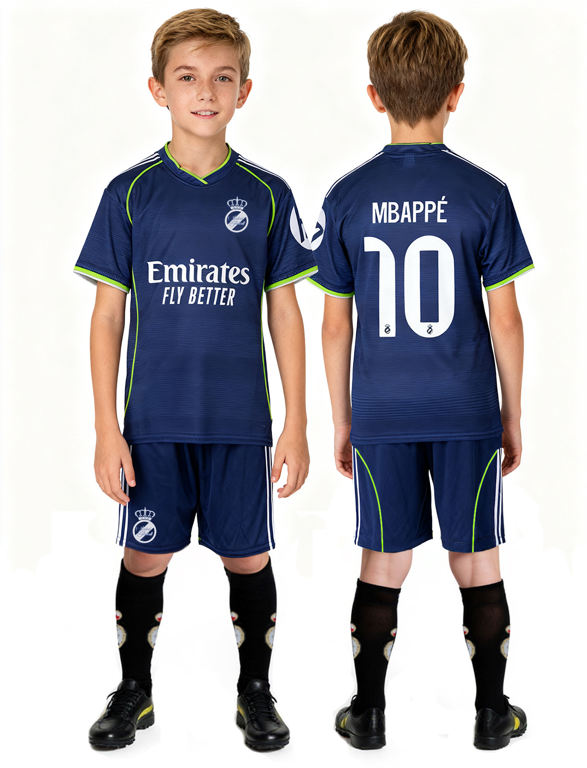 MBAPPE 10 Getry Strój piłkarski Real Madryt zestaw 3w1 Granatowy wzór 2026