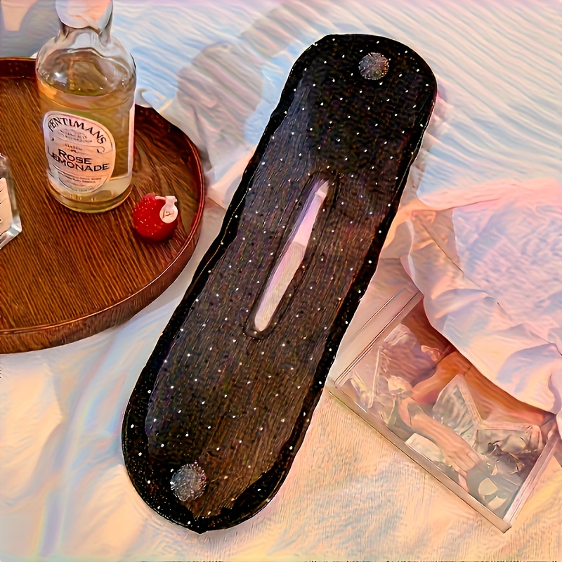 TEMU 1 szt. Elegancki gumka do włosów z kryształkami - antypoślizgowe, pleciony design do szybkiego stylizowania, bezpieczne trzymanie, bez