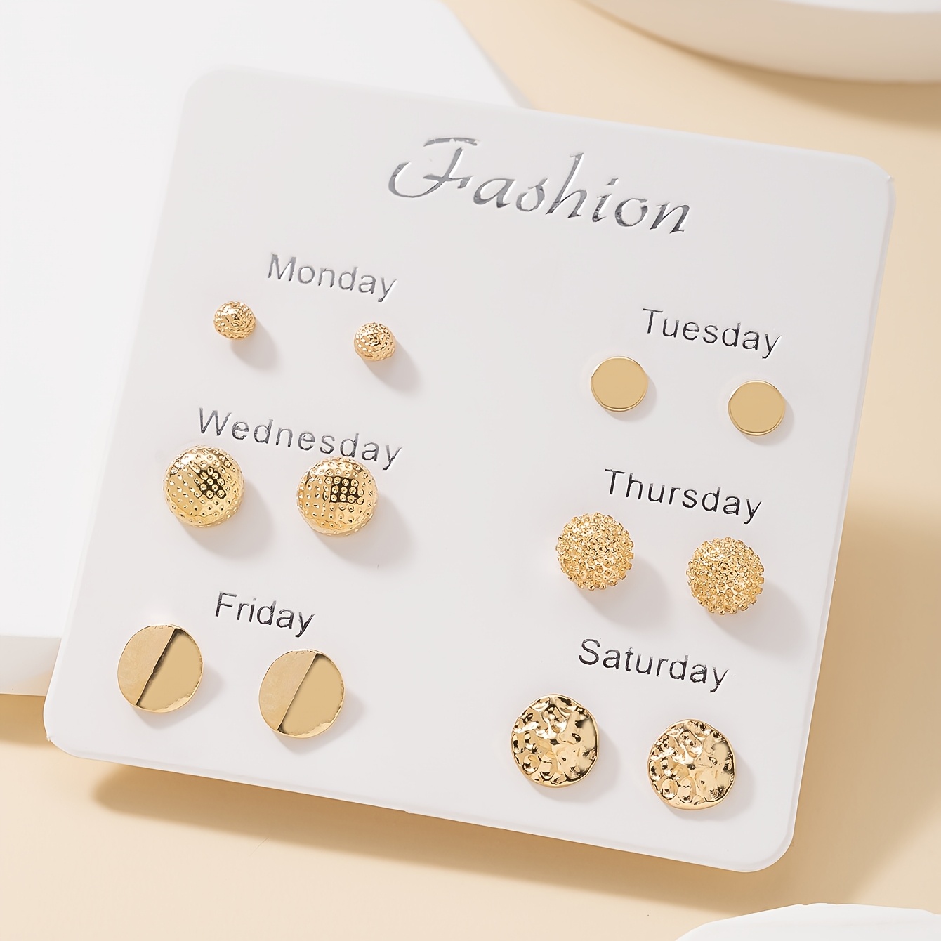 TEMU 1 Zestaw 6 Par Modnych Prostych Kolczyków Damskich z Metalu, Prezent Świąteczny, Można Nosić Codziennie, Wiele Zestawów