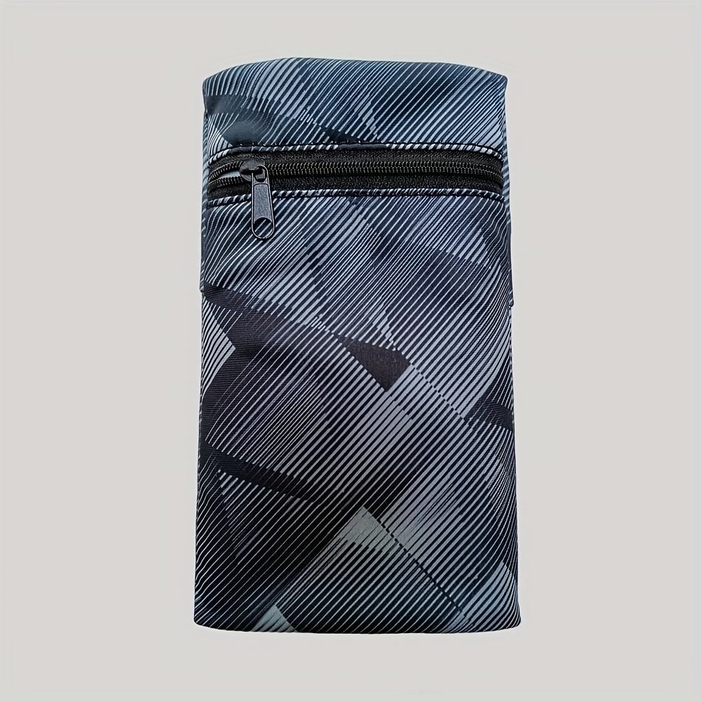 TEMU Sportowy Portfel na Nadgarstek z Wzorem Geometrycznym - Bezpieczna Kopertówka na Telefon i Monety z Zamkiem Błyskawicznym do Biegania, Jazdy na