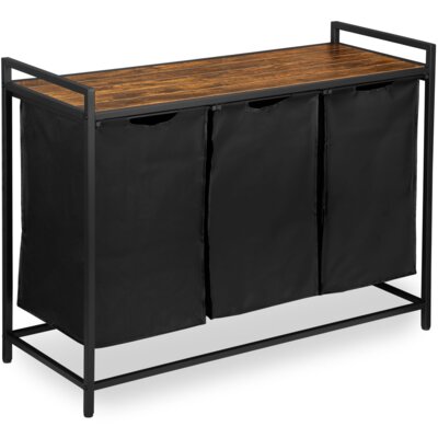 Kosz na pranie LOFTINSPIRED Artus 160L Czarno-brązowy