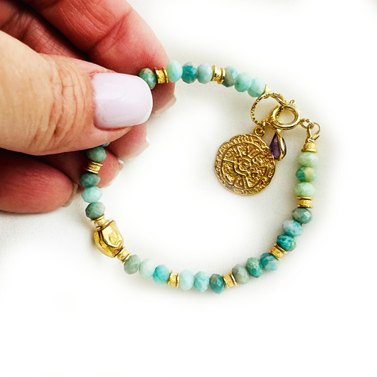 BŁOGOŚĆ 1- Bransoletka AMAZONIT, kamienie naturalne