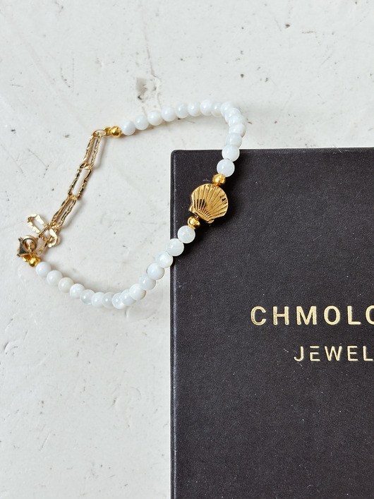 Bransoletka Kamień Księżycowy muszelka