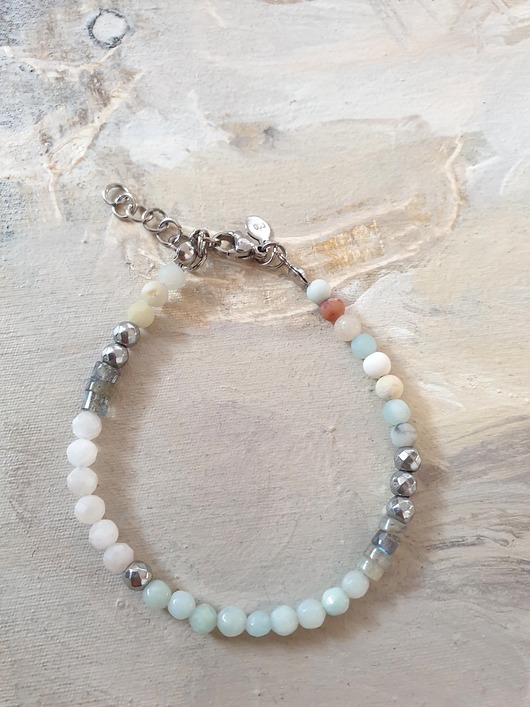 Bransoletka NEO amazonit, labradoryt, kamień księżycowy