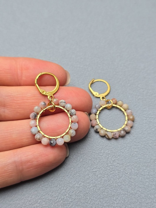 Kolczyki pozłacane Opalowe Kółka