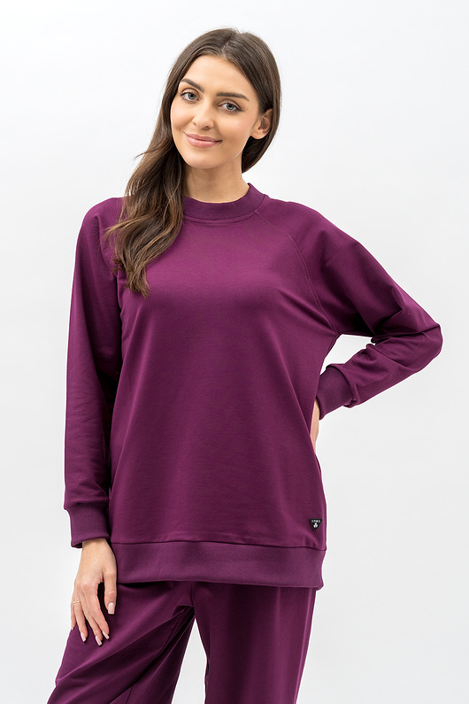 Bluza damska raglan basic ,,ADALET bakłażan