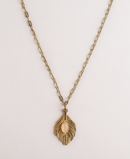 Wisiorek z kamieniem Liść