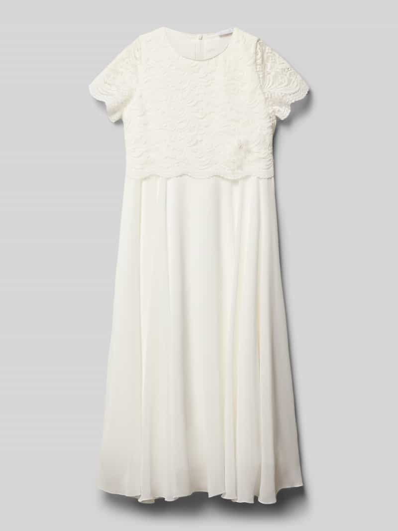 Sukienka o kroju regular fit z obszyciem koronką