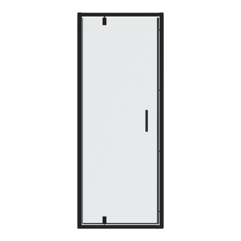 GoodHome Drzwi prysznicowe wahadłowe Ledava 80 cm czarne matowe / transparentne