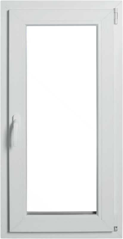 Okno PCV rozwierno-uchylne trzyszybowe 565 x 1135 mm prawe antracyt