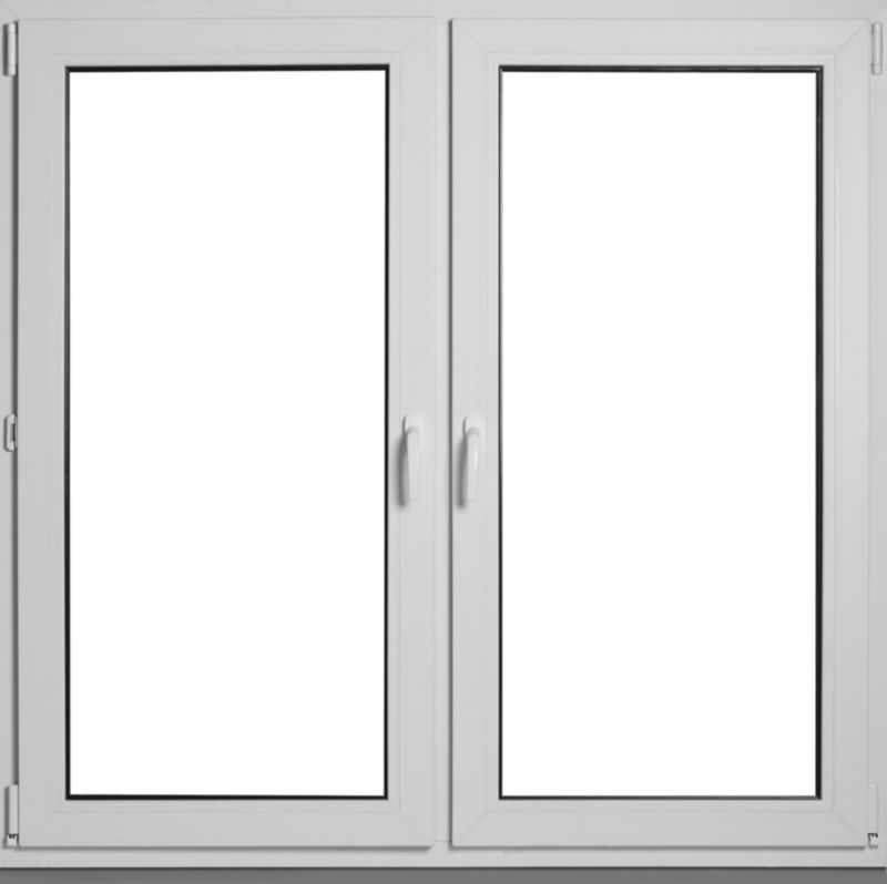 Okno PCV rozwierne + rozwierno-uchylne trzyszybowe 1465 x 1435 mm symetryczne białe