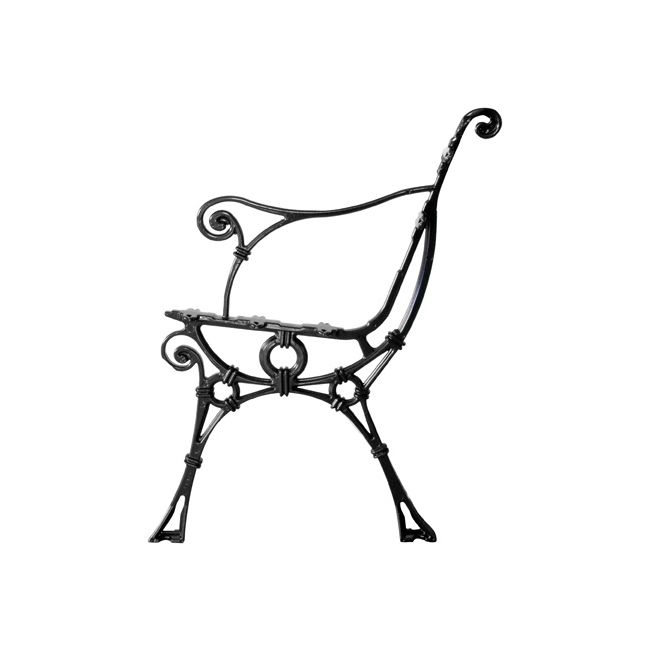 Noga ławki aluminiowa retro z podłokietnikiem