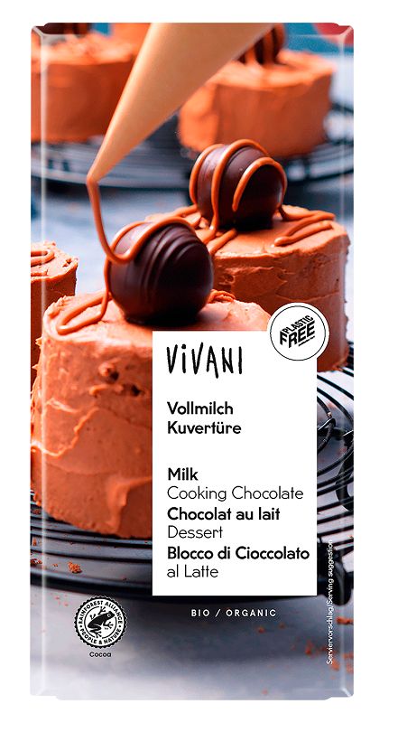 Vivani Czekolada kuwertura mleczna do gotowania 150 g Bio - Żywność