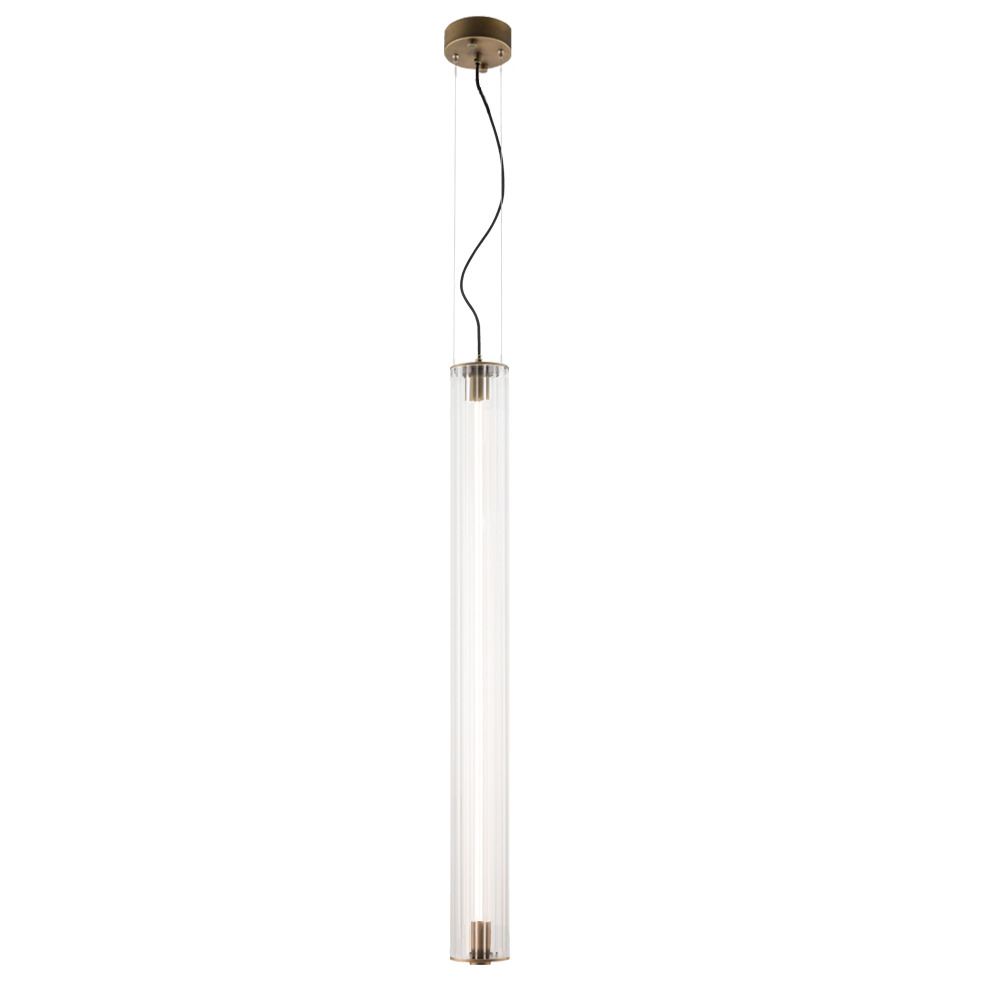 Lampa Wisząca MEREZI 1 30W 3000K ryflowana - mosiądz patyna mat / mosiądz satyna mat / mosiądz połysk / stal patyna