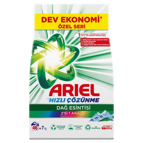 Ariel 2w1 Mountain Spring uniwersalny proszek do prania, 7 kg