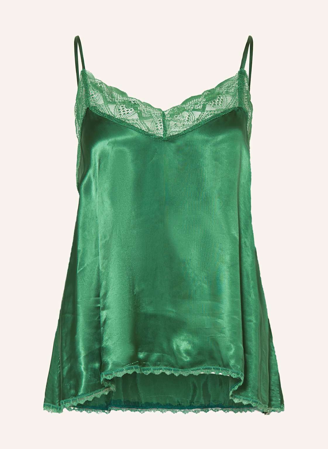 Riani Top Satynowy Z Koronką gruen