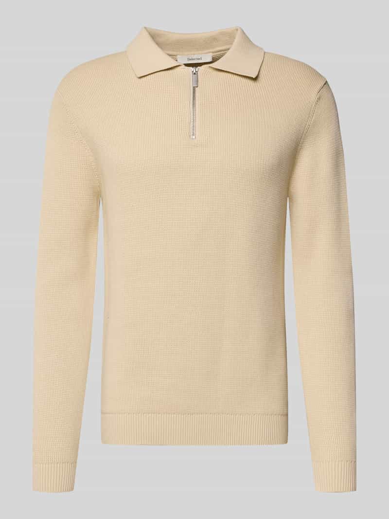 Sweter z dzianiny o kroju regular fit z bawełny ekologicznej model ‘DANE’