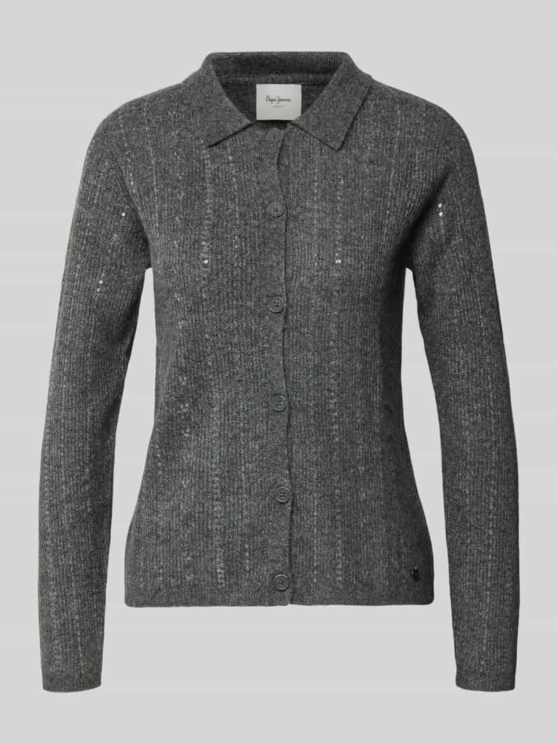 Kurtka z dzianiny o kroju regular fit z dodatkiem wełny model ‘ELAINE’