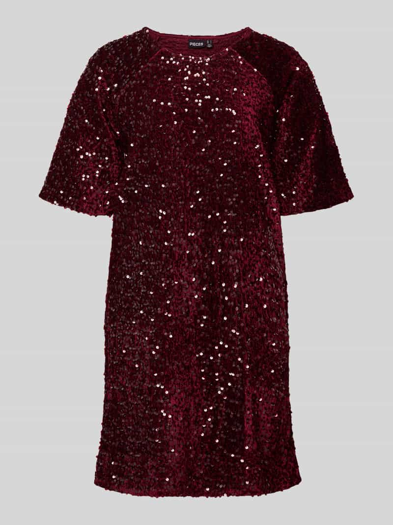 Sukienka koktajlowa wąska z cekinowym obszyciem model ‘KAM’