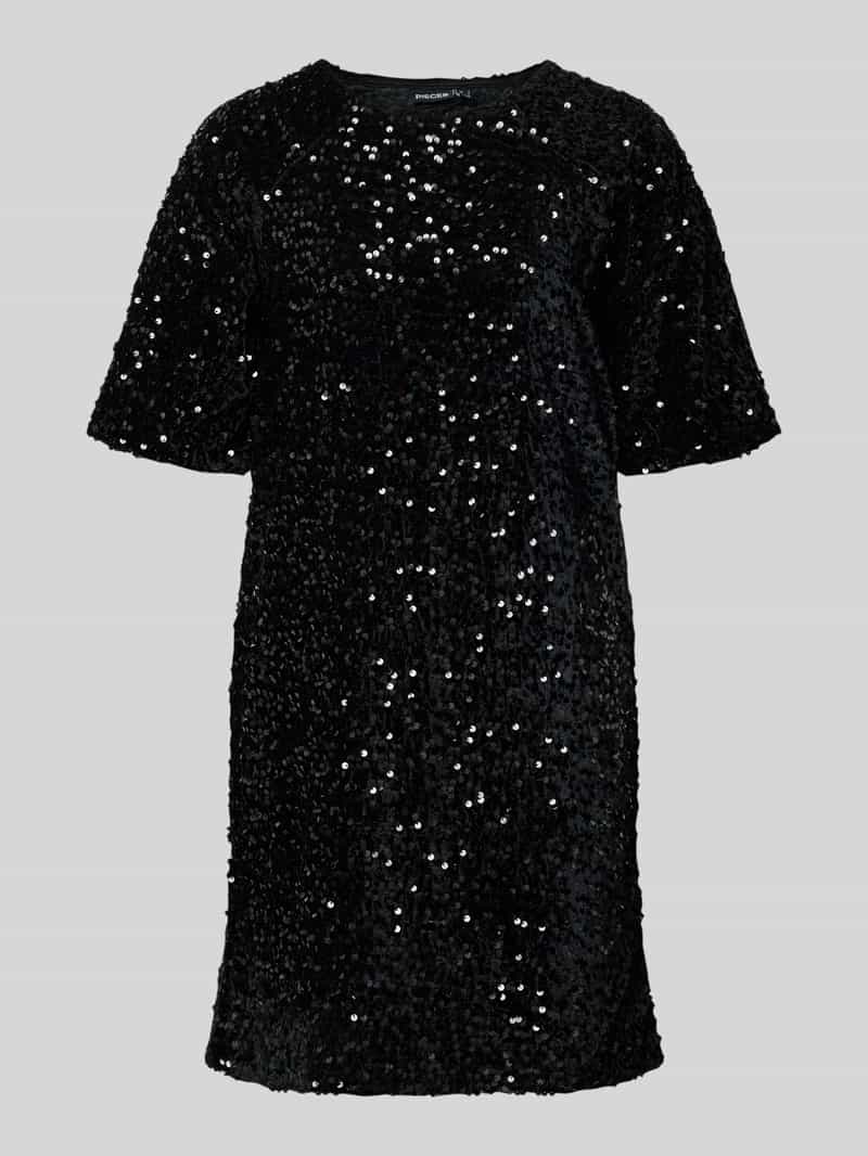 Sukienka koktajlowa wąska z cekinowym obszyciem model ‘KAM’