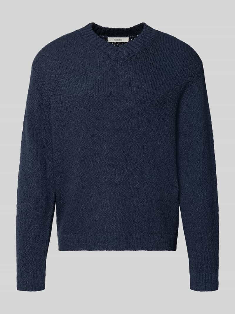 Sweter z dzianiny o kroju regular fit z czystej bawełny ekologicznej model ‘ANGUS’