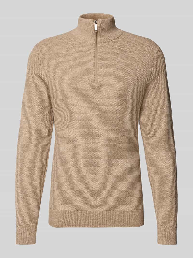 Bluza z kołnierzem o kroju regular fit z bawełny ekologicznej model ‘ROSS’