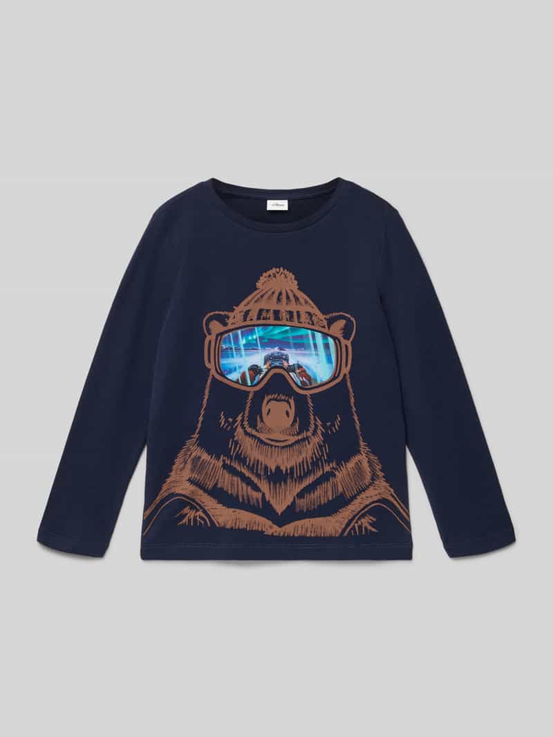 Bluzka z długim rękawem o kroju regular fit z mieszanki dżerseju i bawełny