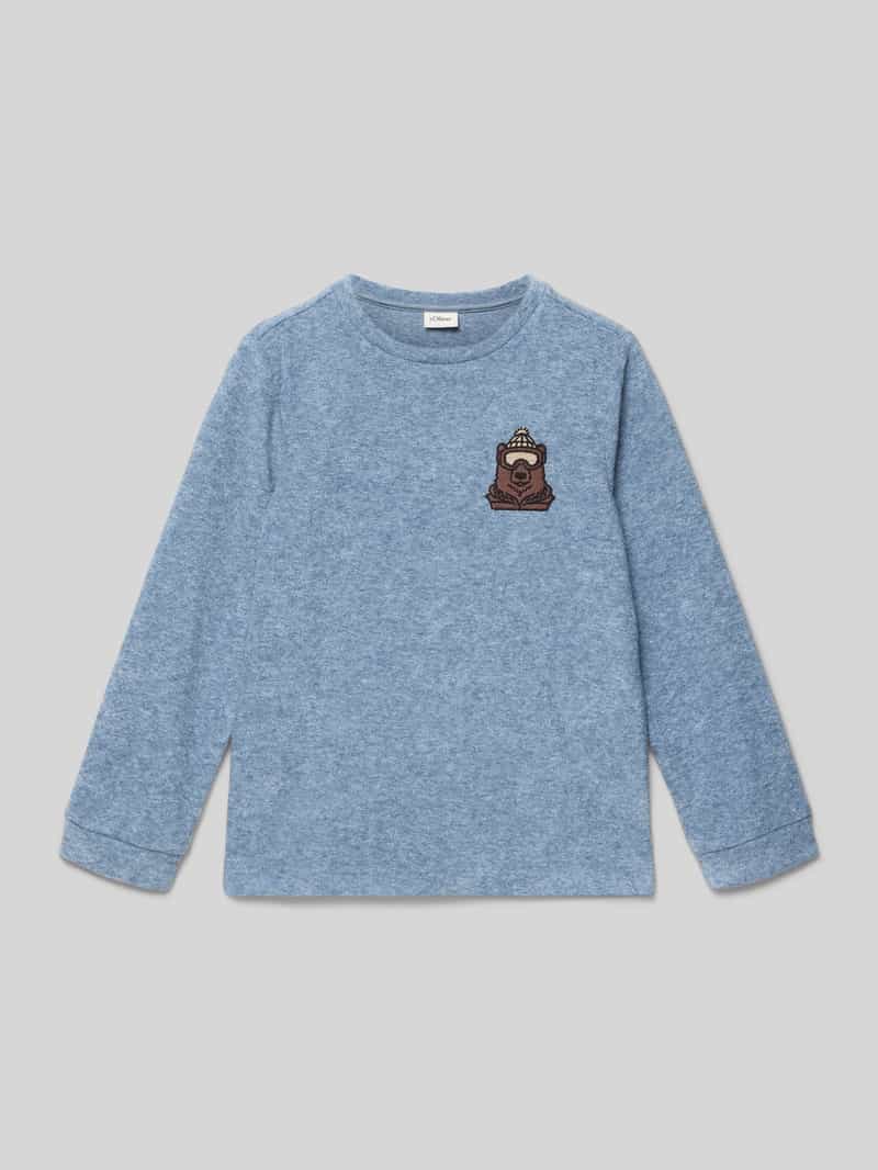 Bluzka o kroju regular fit z długim rękawem i wyhaftowanym motywem