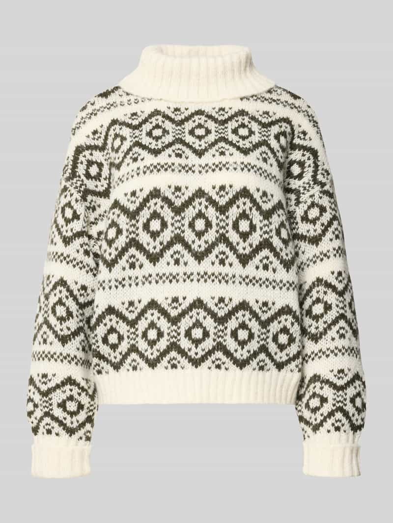 Golf o kroju regular fit ze wzorem na całej powierzchni model ‘CARIN’