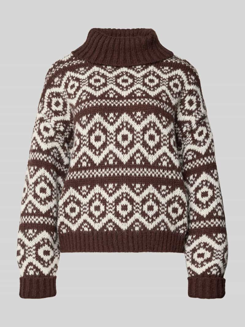 Golf o kroju regular fit ze wzorem na całej powierzchni model ‘CARIN’