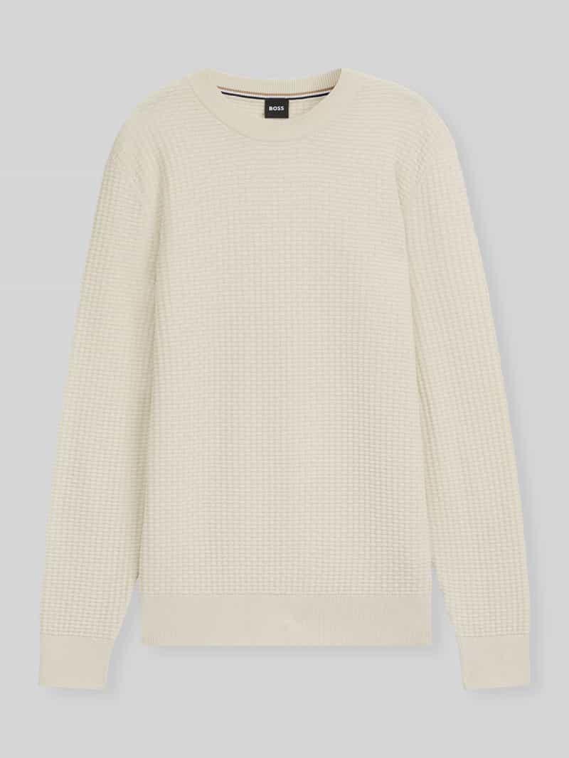 Sweter z dzianiny o kroju regular fit z czystej bawełny model ‘IMBERTO’