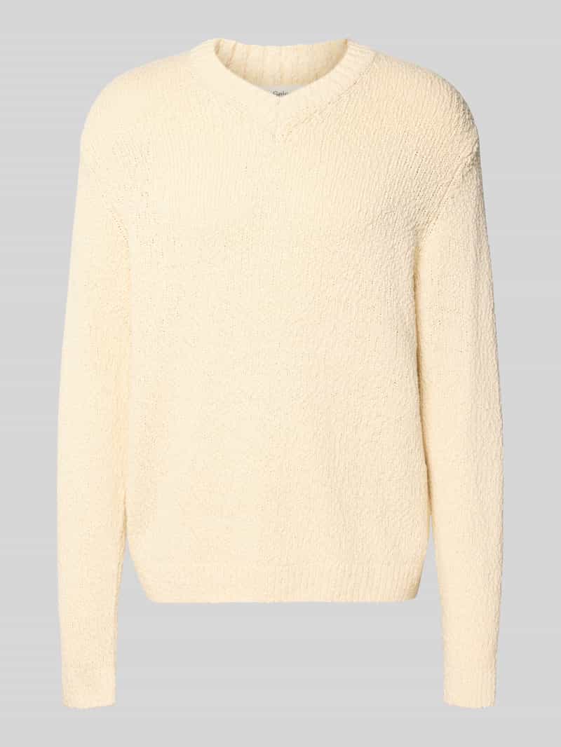 Sweter z dzianiny o kroju regular fit z czystej bawełny ekologicznej model ‘Angus’