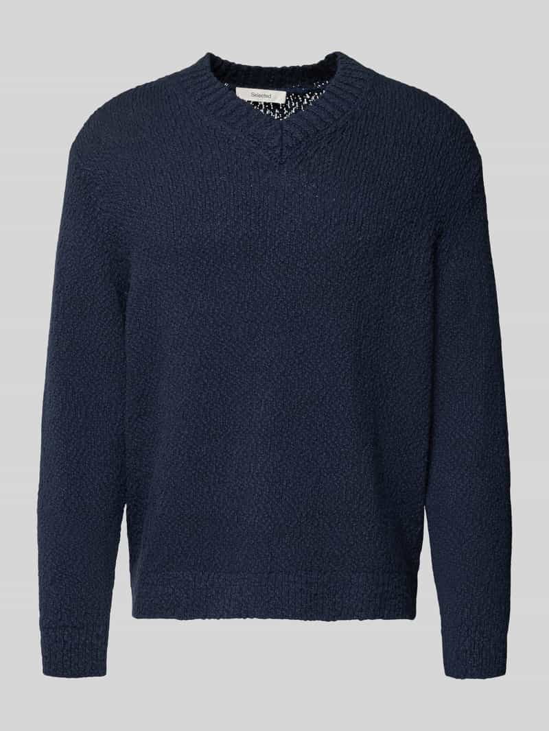 Sweter z dzianiny o kroju regular fit z czystej bawełny ekologicznej model ‘Angus’