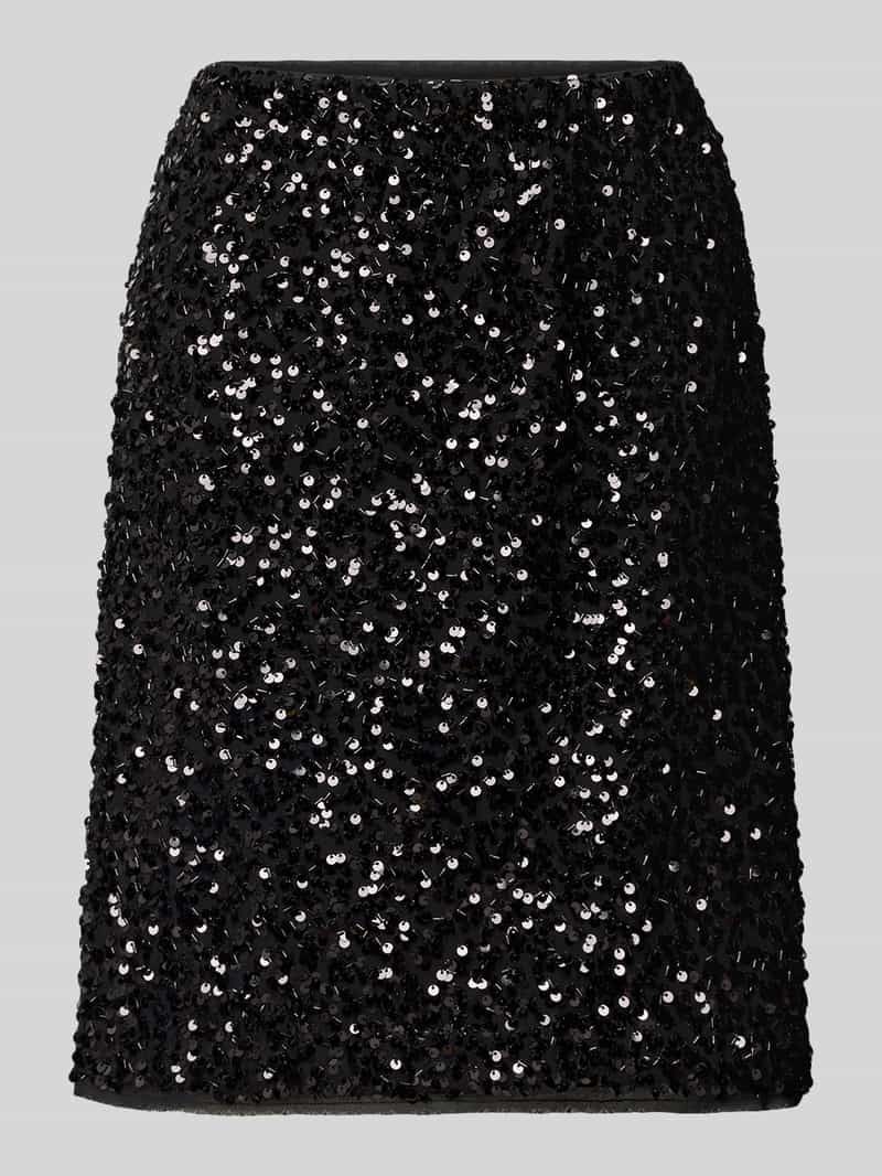 Spódnica mini z cekinami i elastycznym pasem