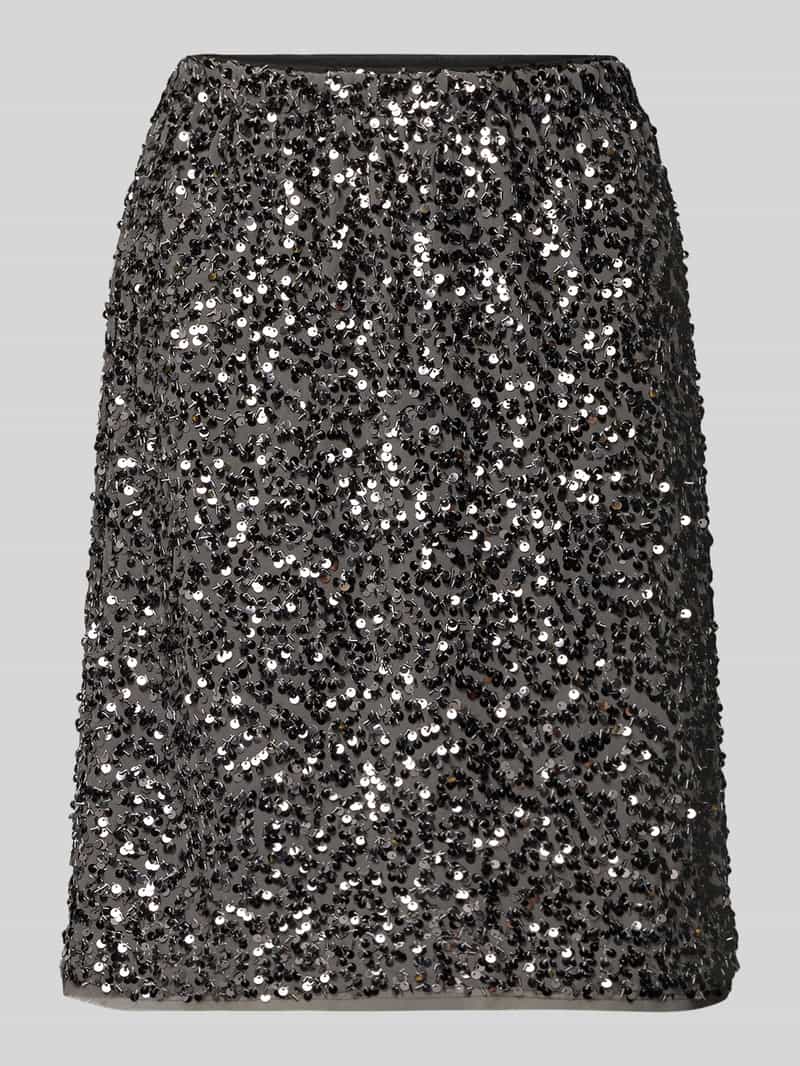 Spódnica mini z cekinami i elastycznym pasem