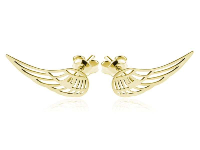 Kolczyki Wera - Skrzydła - 24k złocenie