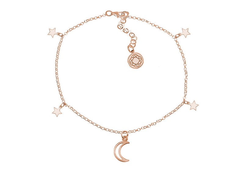 BRANSOLETKA - CHOKER - KSIĘŻYC - GWIAZDY - DŁUGOŚCI - ROSEGOLD