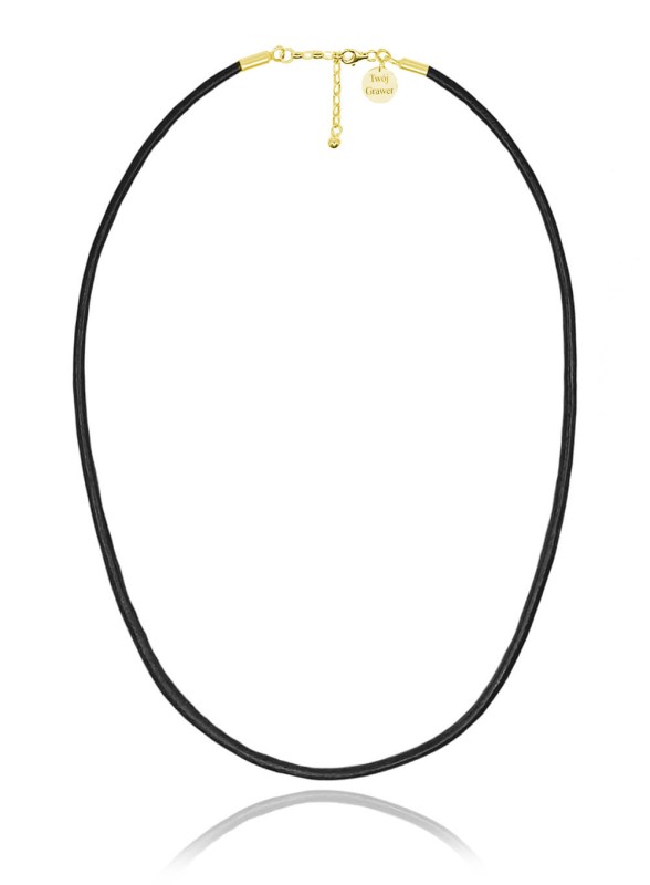 Naszyjnik Rzemień z okuciami - gruby - Grawer - 24k złocenie