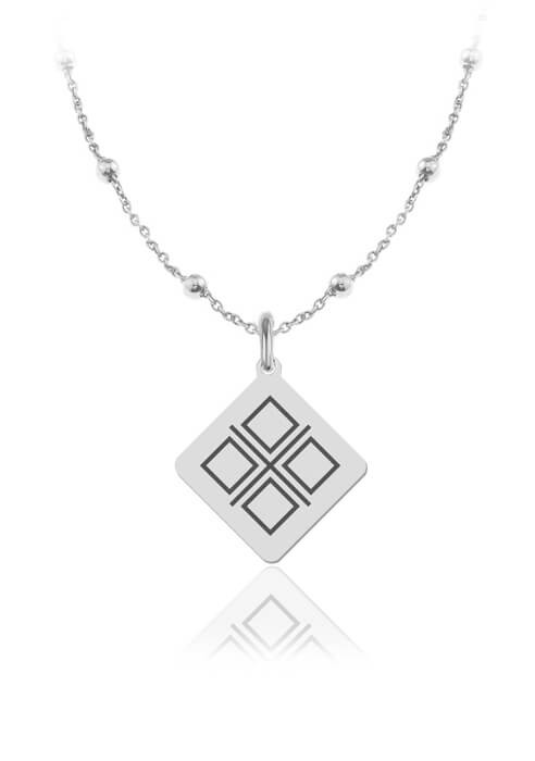 Srebrny naszyjnik Mokosz I - łańcuszek kulki - Grawer