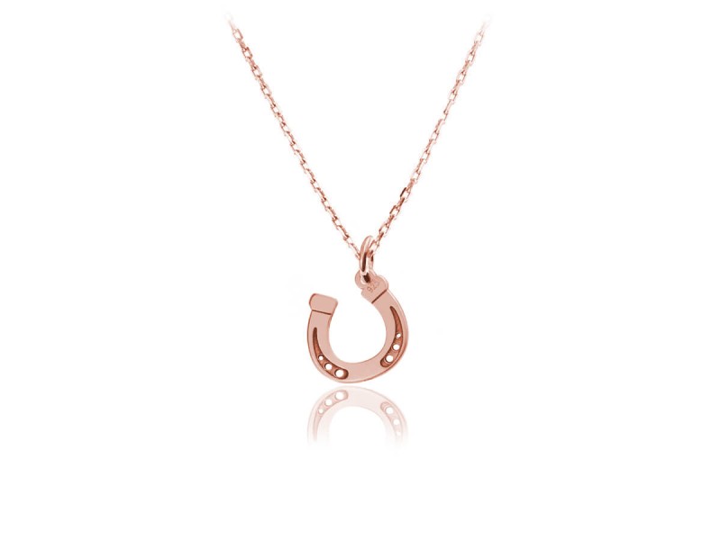 Naszyjnik łańcuszek podkowa - rose gold