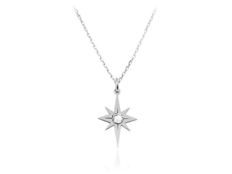 Srebrny naszyjnik Stella z gwiazdą i kryształem Swarovski®