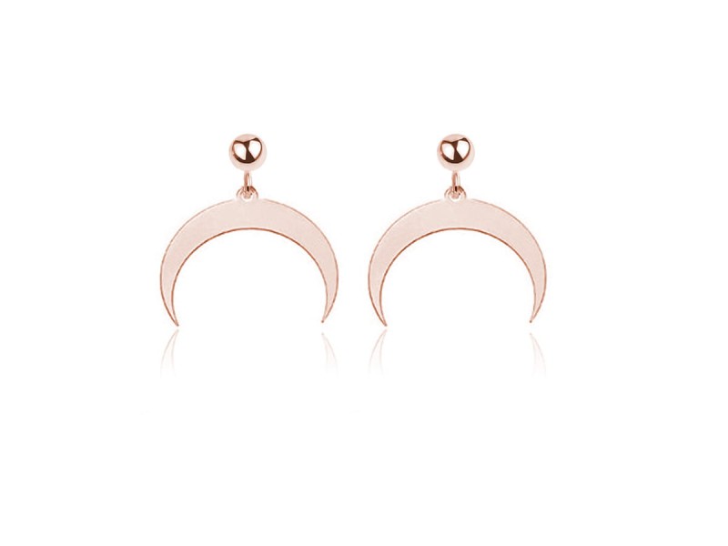 KOLCZYKI KRÓTKIE - LUNULA - KSIĘŻYC - ROSE GOLD
