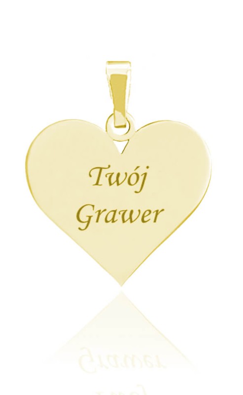 Wisiorek serduszko z grawerem - 24k złocenie