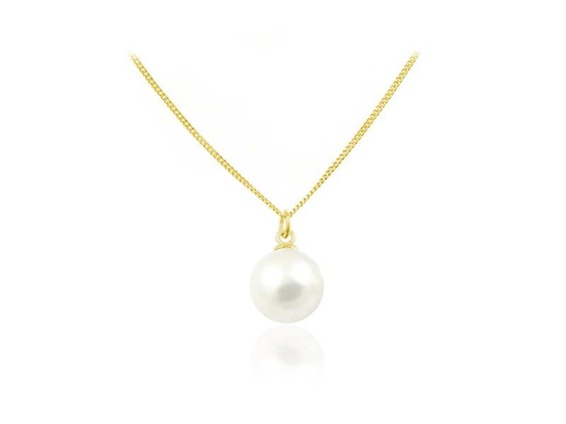 Srebrny naszyjnik Abigail L - z perłą Swarovski® 12mm - 24k złocenie